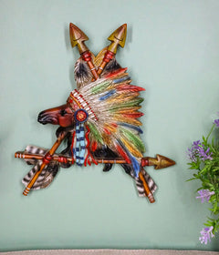 Native Tribal American Indian Chief Horse In Headdress With 3 Arrows Wall Decor-1