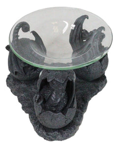 Fantasy Trio Gargoyle Dragons in Eggs Hatchling Candle Oil Burner Figurine-9