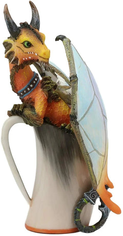 Bebida de hidromiel borracha Vikingo Thor Martillo Cola Dragón Estatua Fantasía Dragones Arte-4