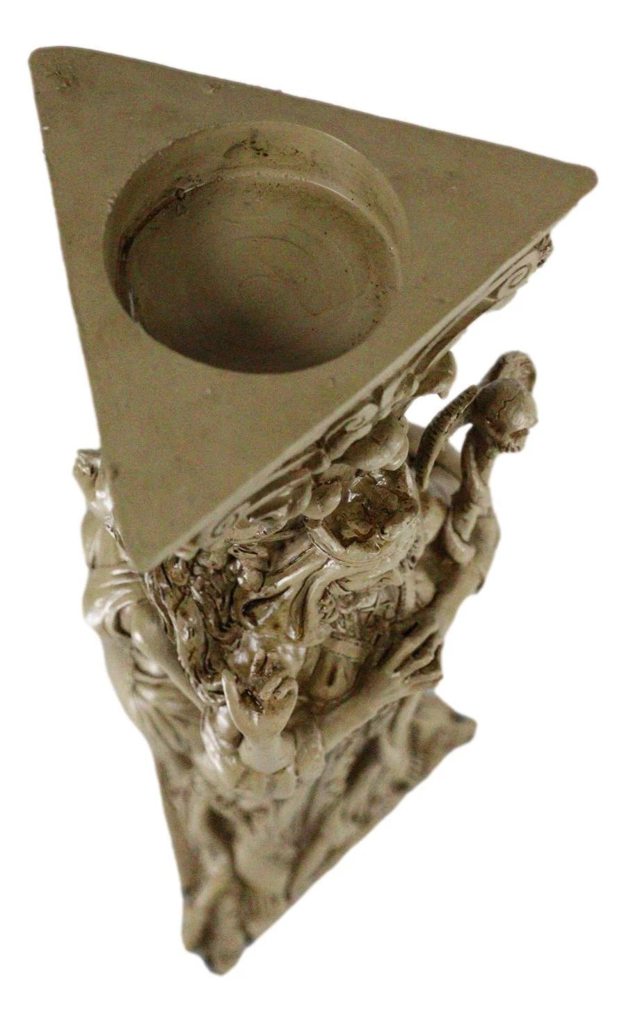 Candelabro pagano wiccano con la triple diosa celta, doncella madre y anciana-9