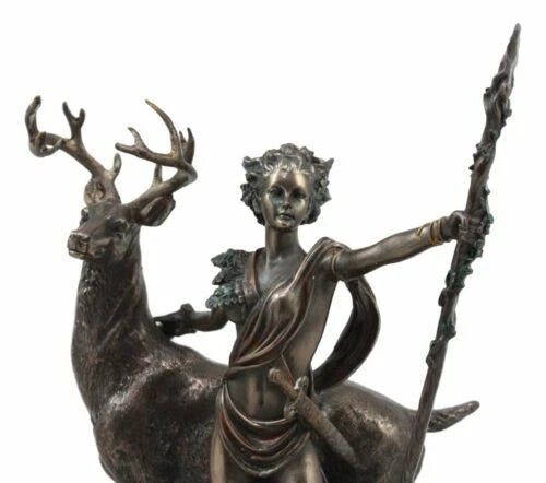 Greek Roman Goddess Of The Hunt Moon And Nature Diana With Stag Statue Artemis-7