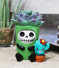 Furry Bones Echy The Succulent Plant Pot With Cactus Skeleton Figurine-2