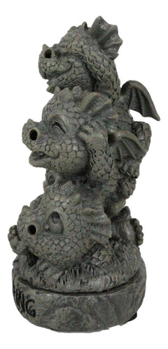 No Smoking See Hear Speak No Evil Whimsical Dragons Backflow Incense Burner-7