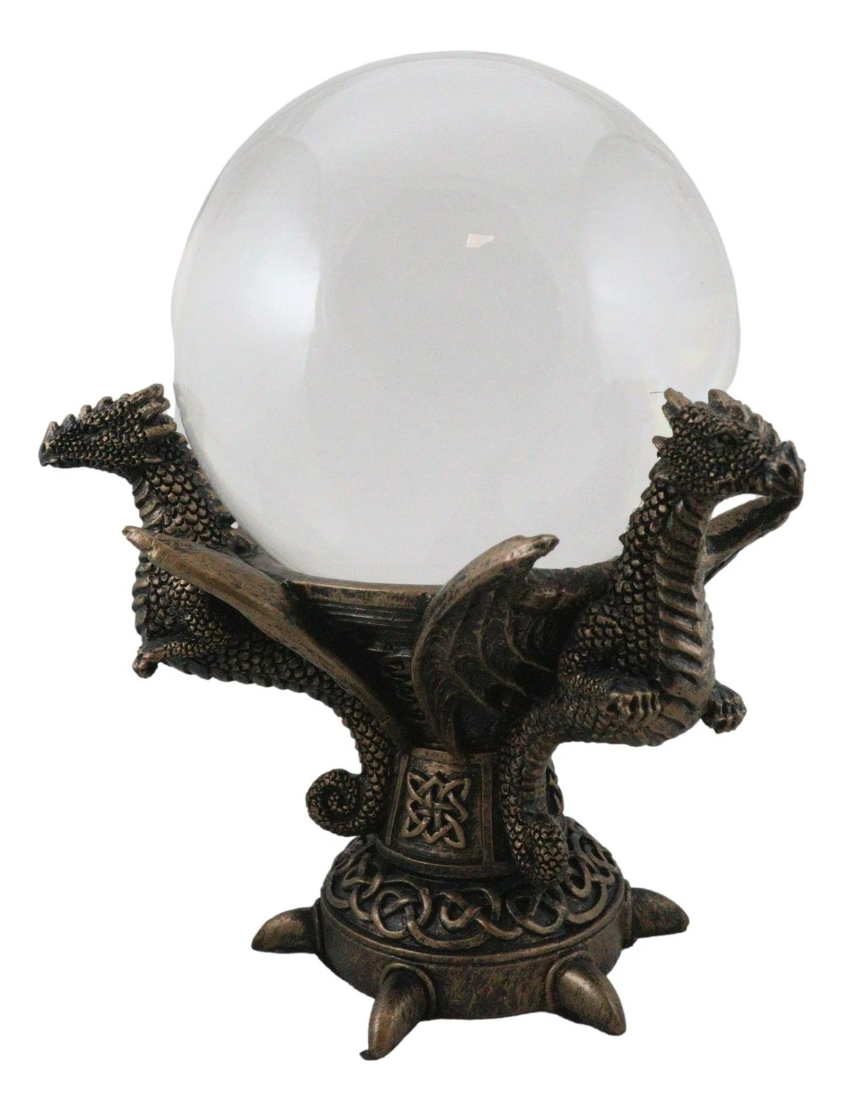 Celtic Guardian Leviathan Trinity Dragon Meditation Gazing Ball Wicca Figurine-8
