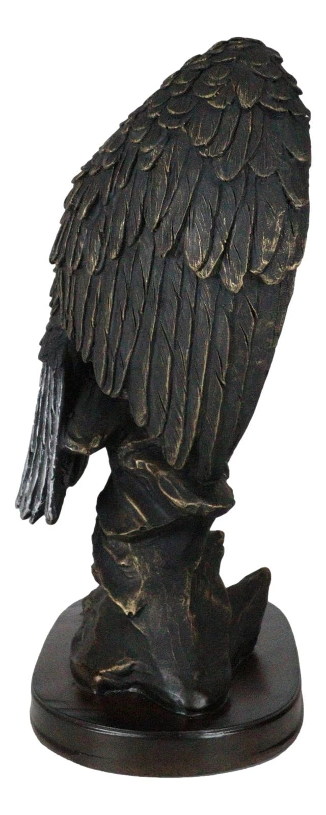 American Patriotic Large Bald Eagle Perched On Rocky Cliff Resin Figurine 10"H-9