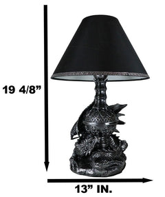 Climbing Gothic Dragon Desktop Table Lamp Statue Decor With Shade 19"H-11