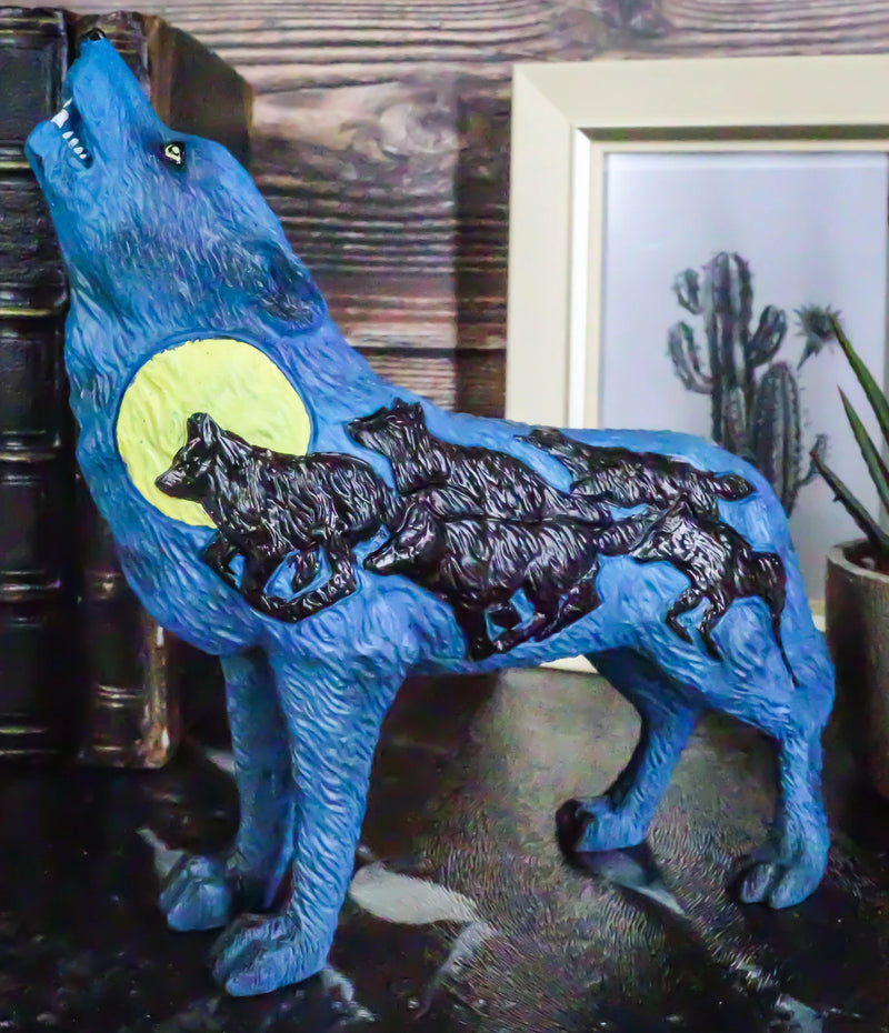 Alpha Wolf Spirit Collection Howling Cries Of The Full Moon Night Statue Decor-1
