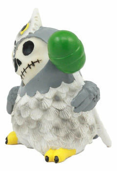Furrybones Hootie Snow Owl With Green Lollipop Skeleton Monster Figurine Decor-5
