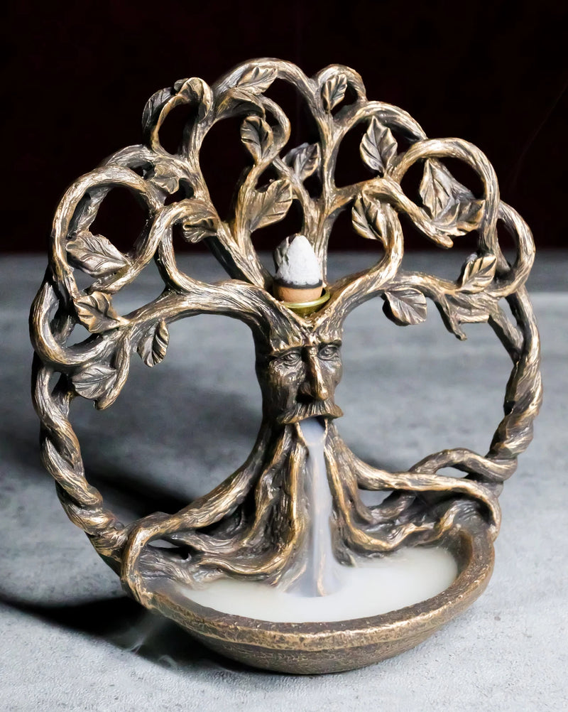 Ethereal Forest Celtic Greenman Ent Tree Of Life Backflow Incense Cone Burner-9