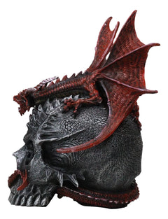 Infection Virus Zombie Skull With Red Wyvern Dragon Decorative Box Figurine-7