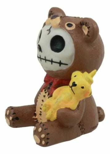 Furrybones Voodoo Teddy Bear With Honey Bear Bottle Skeleton Statue 2.5"Tall-5