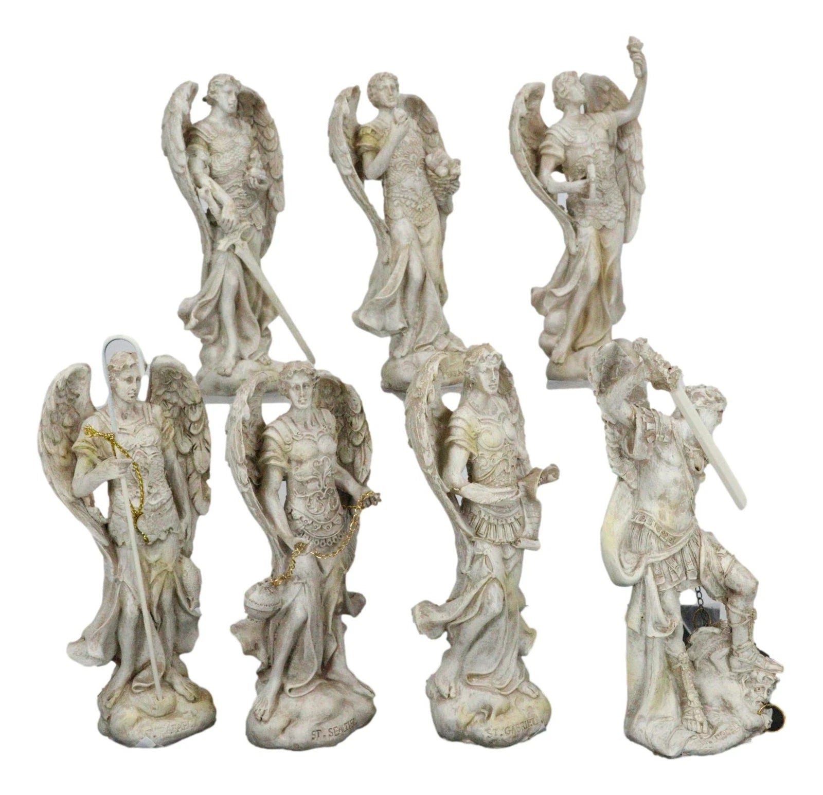 Conjunto de figuras del Arcángel Miguel, Gabriel, Rafael, Sealtiel, Barachiel, Uriel, Jegudiel-7