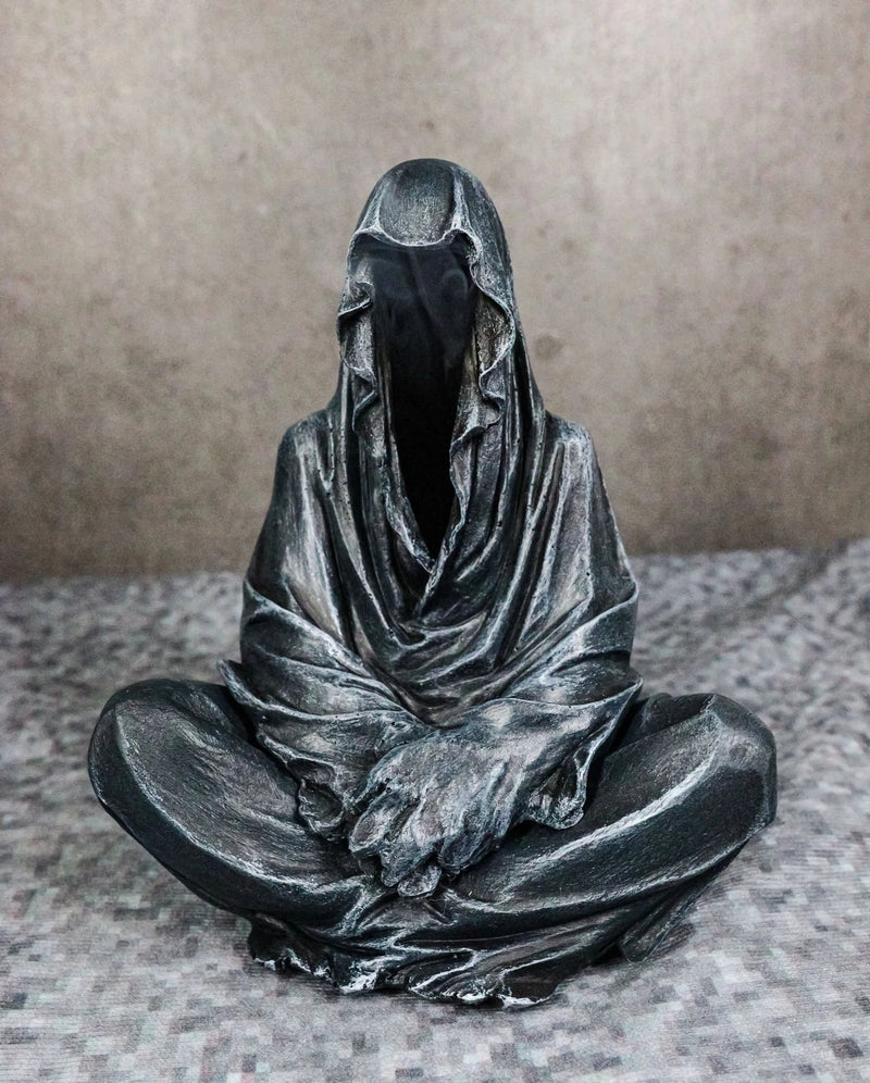 Reaper of Souls Grim Reaper In Hooded Cloak Backflow Incense Cone Burner Statue-1