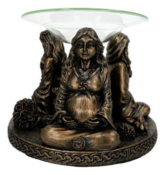 Figura de calentador de aceite aromático con portavotivas de la Triple Diosa Doncella Madre Anciana-7
