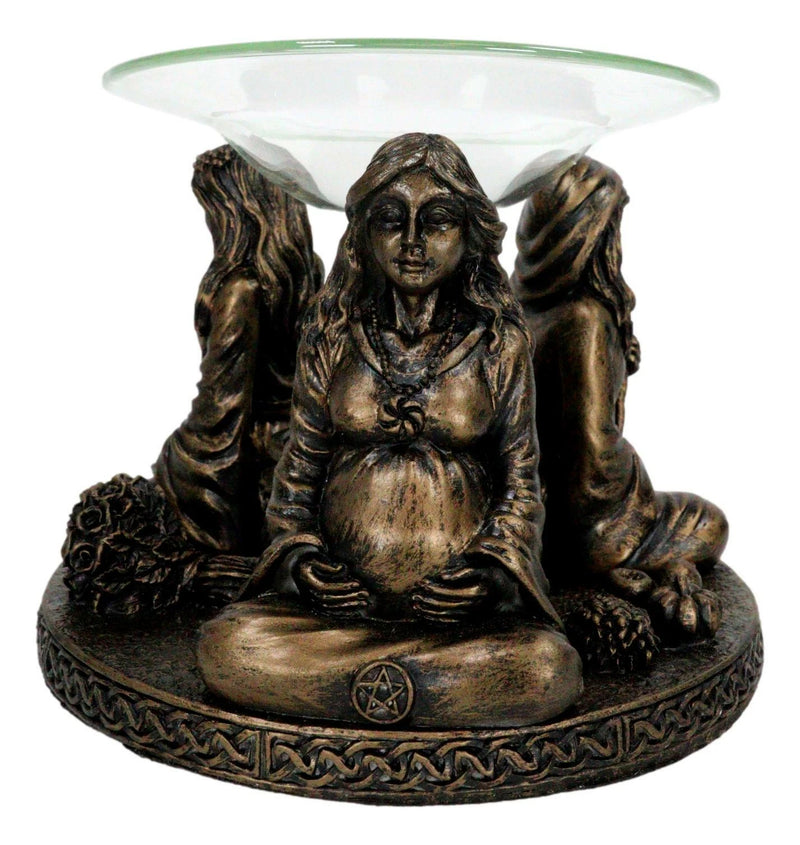 Figura de calentador de aceite aromático con portavotivas de la Triple Diosa Doncella Madre Anciana-7
