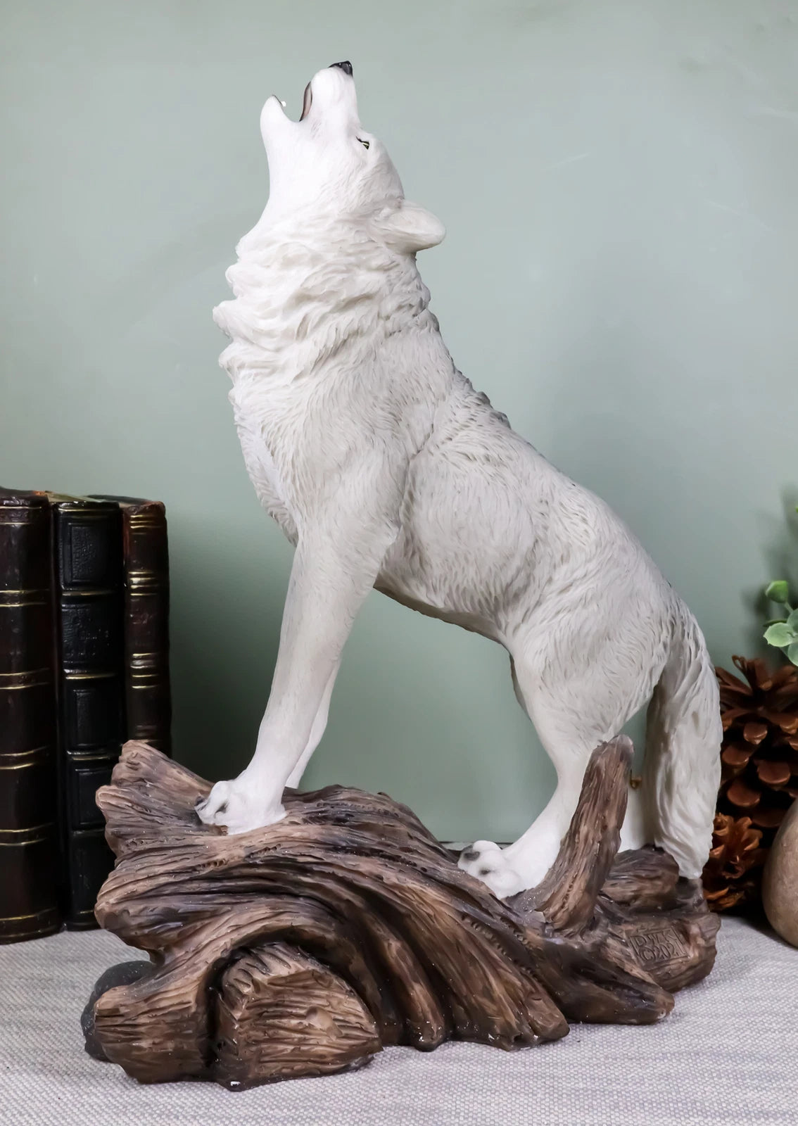 Large Cries Of The Night Howling Alpha Gray Wolf Statue 12"H Spirit Wolves Decor-8