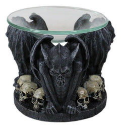 Nosferatu Gothic Vampire Gargoyles With Skulls Votive Candle Heat Oil Warmer-10