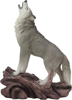 Large Cries Of The Night Howling Alpha Gray Wolf Statue 12"H Spirit Wolves Decor-9