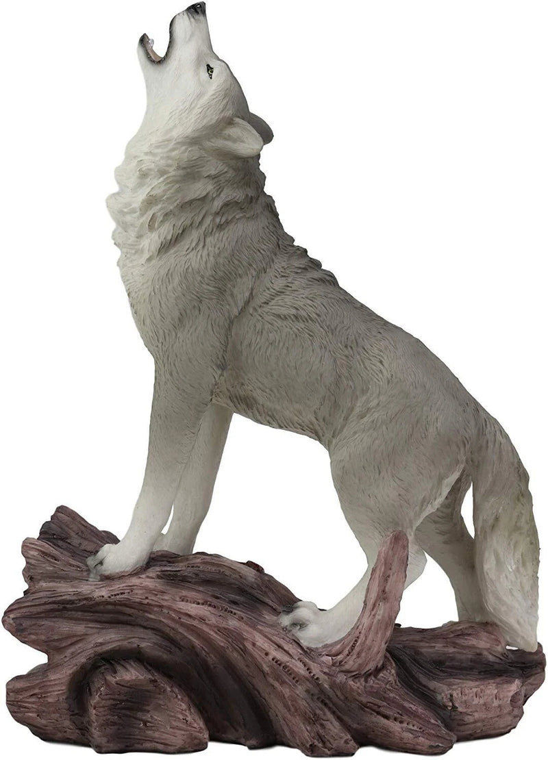 Large Cries Of The Night Howling Alpha Gray Wolf Statue 12"H Spirit Wolves Decor-9