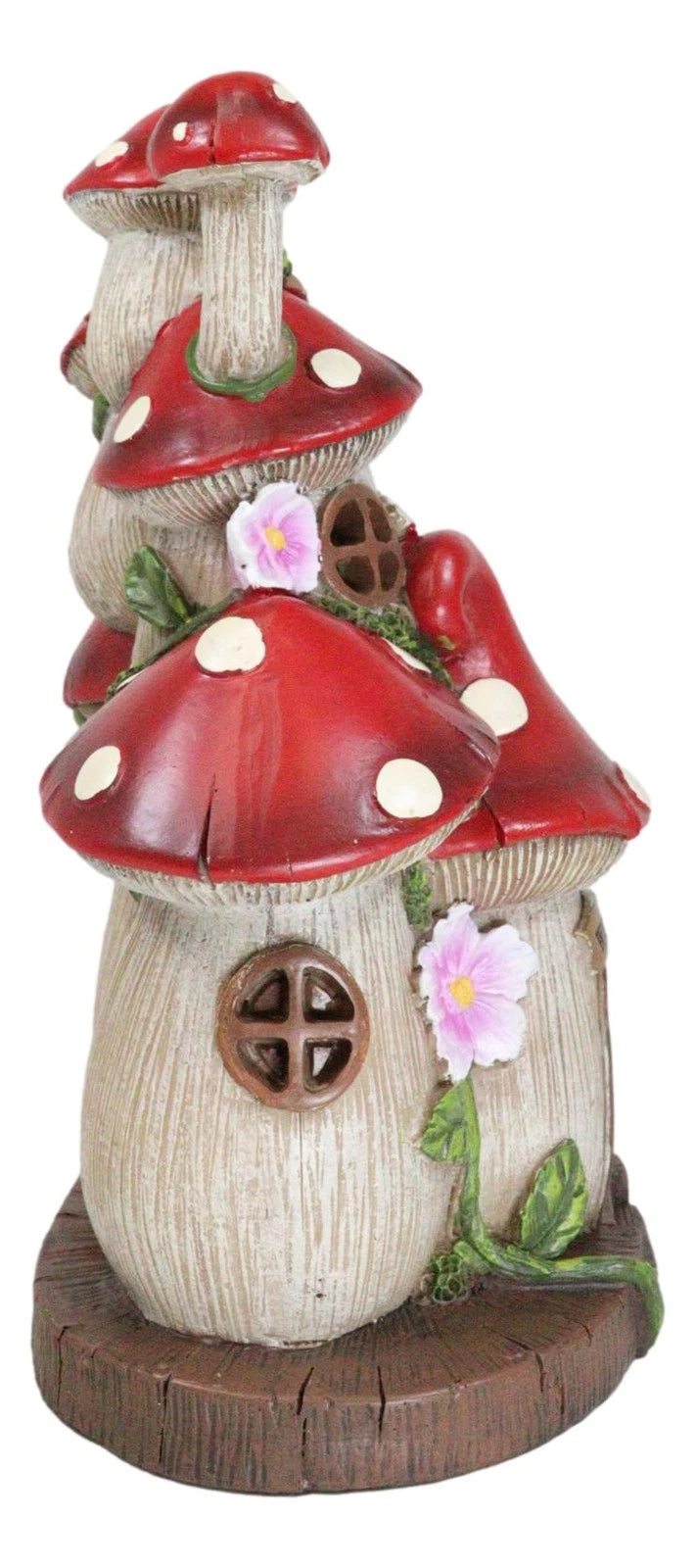 LED Light Up Enchanted Fairy Garden Toadstool Mushrooms Cottage House Figurine-8
