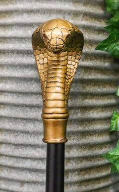 Golden Egyptian God Uraeus Cobra Head Prop Decorative Walking Cane 39"H-7
