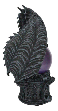 Midnight Climbing Winged Dragon Purple Blood Sandstorm Ball Statue 10"H-9
