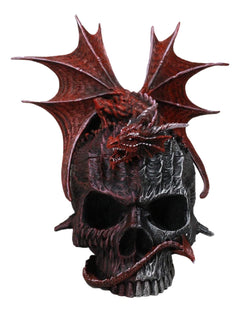 Infection Virus Zombie Skull With Red Wyvern Dragon Decorative Box Figurine-1