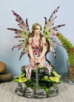 Mythical Goddess Moss Fairy With Elixir Of Youth By Sacred Lagoon Statue 8"Tall-1