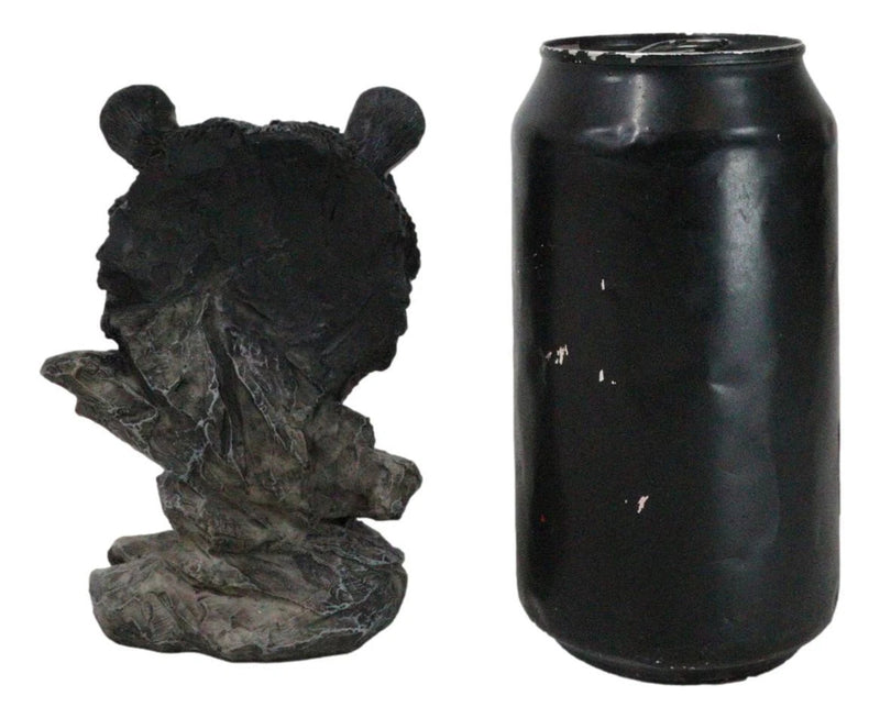 Busto de oso negro de bosque rústico occidental con soporte de estepas rocosas-9