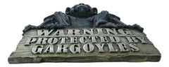 Gothic Winged Gargoyle On Warning Protected By Gargoyles Sign Wall Decor Plaque-9