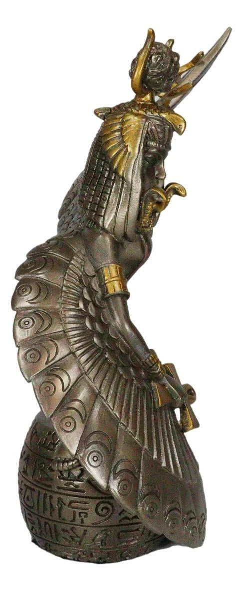 Egyptian Goddess Figurine, Isis & Ra Holding Ankh Statue 9" Tall, Collectible Home Decor, Shelf Display, Desk Accent, Ancient Egypt Mythology, Egyptian Home Ornament Gift-10