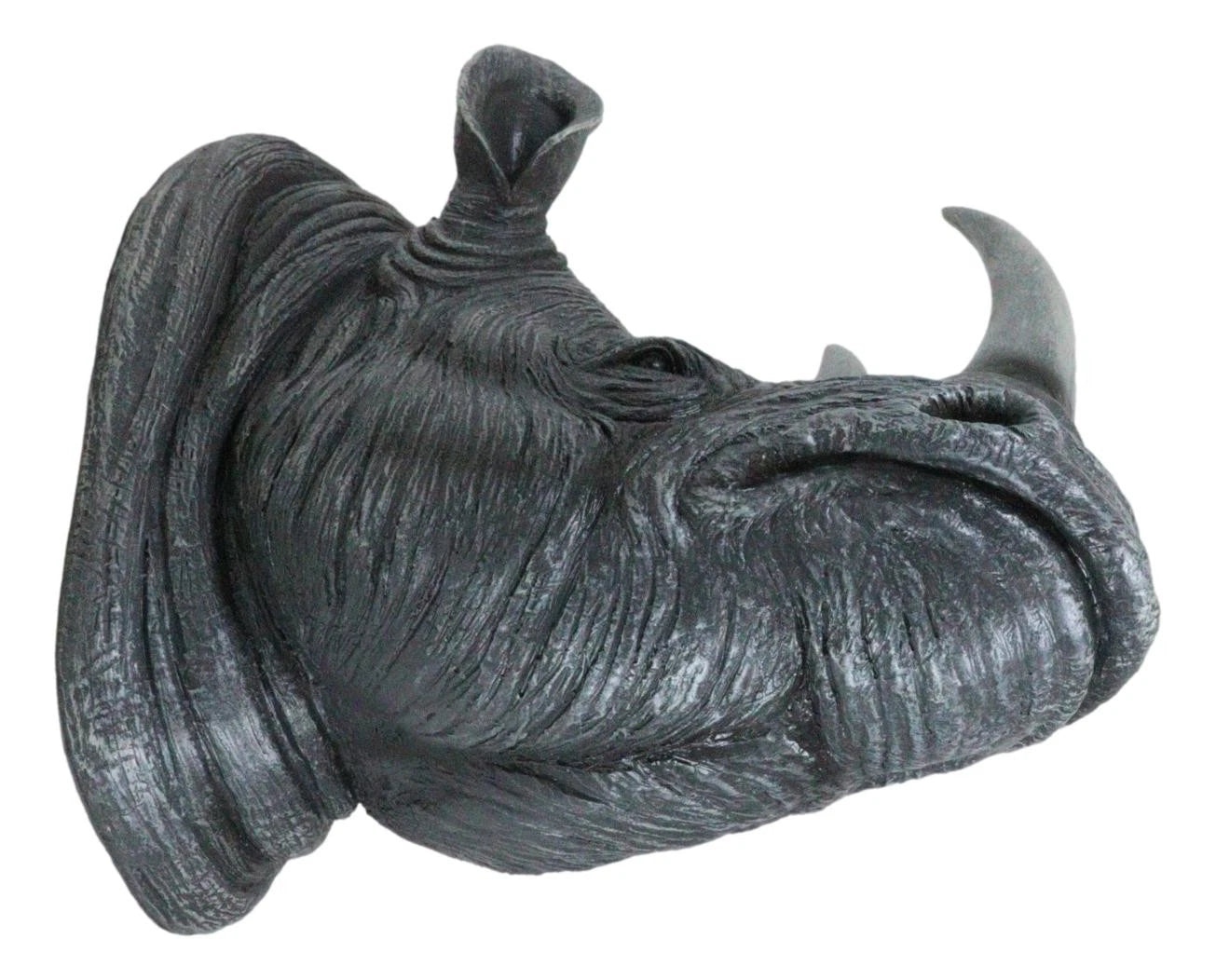 Safari Black Rhino Wall Plaque 14.5"H Taxidermy Rhinoceros Wall Decor Sculpture-8