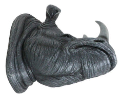 Safari Black Rhino Wall Plaque 14.5"H Taxidermy Rhinoceros Wall Decor Sculpture-8