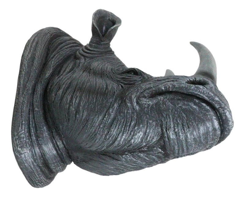 Safari Black Rhino Wall Plaque 14.5"H Taxidermy Rhinoceros Wall Decor Sculpture-8
