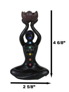 Black Yoga Meditation Avatar With 7 Chakra Zone Colors Backflow Incense Burner-9