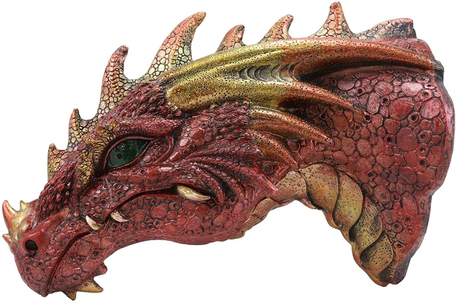 Fantasy Volcanic Fire Red Spiked Dragon Head Wall Decor Plaque With LED Lights-7