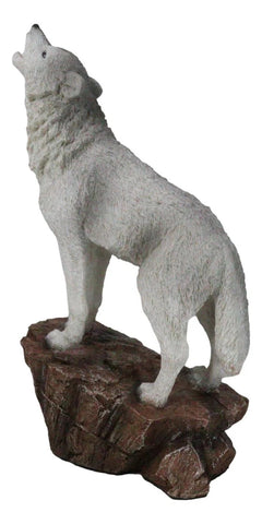 Woodlands Wildlife Mystical Alpha Gray Wolf Howling to The Moon Figurine Decor-2