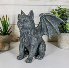 Gothic Guardian Winged Feline Cat Vampire Gargoyle Desktop Paperweight Figurine-4