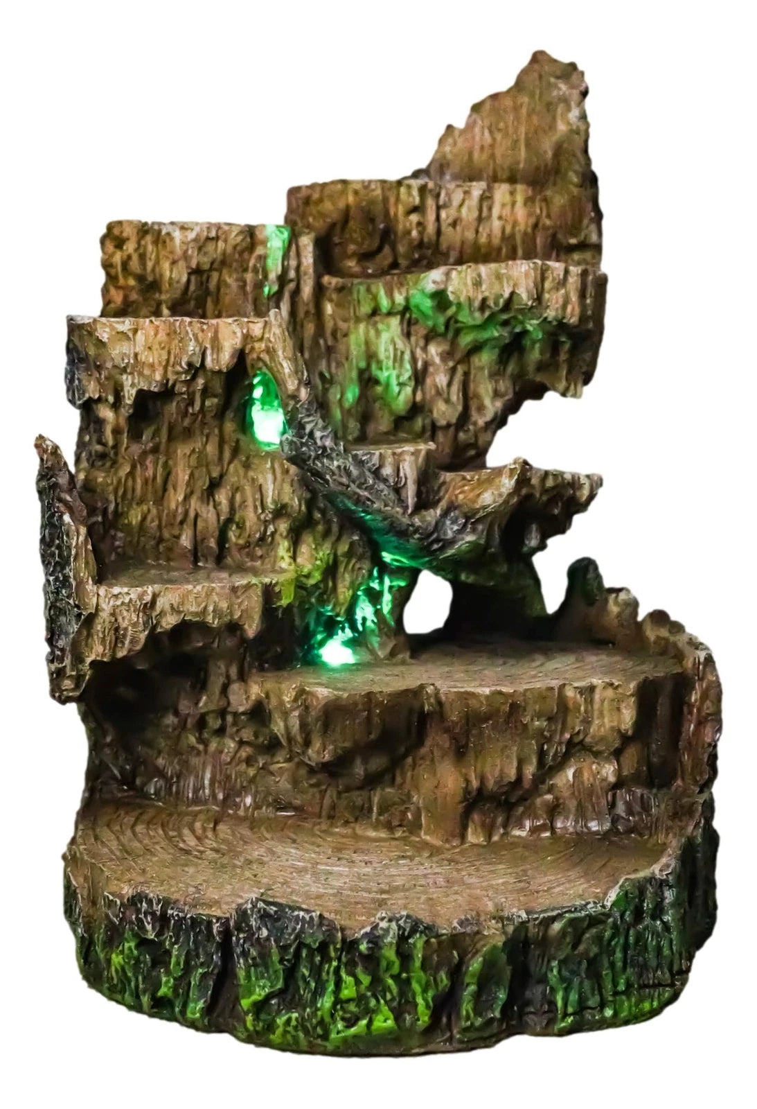 Rustic Forest Tree Steppes Faux Wooden LED Display Stand Figurine For Miniatures-10