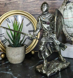Medieval Holy Roman Empire Crusader Knight In Battle Statue Suit Of Armor Decor-8