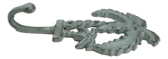Cast Iron Verdigris Tropical Paradise Beach Coconut Palm Trees Coat Wall Hook-8