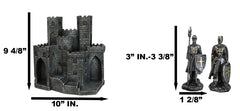 Medieval Castle Fortress Display Stand And 12 Mini Crusader Knights Figurine Set-8