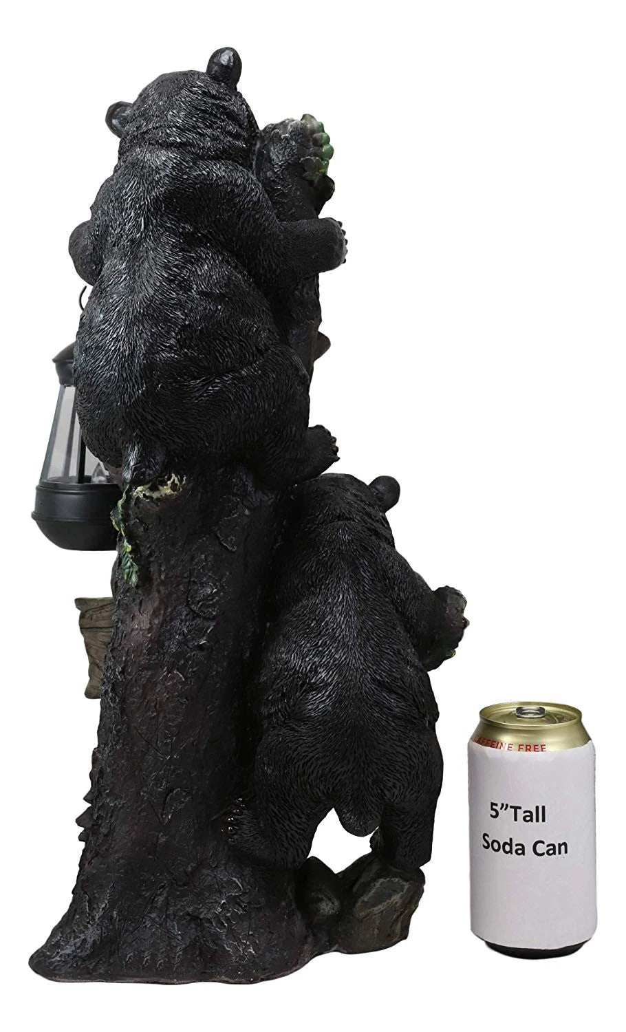 Climbing Black Bear Cubs Garden Light Welcome Statue Figurine Solar LED Lantern-9