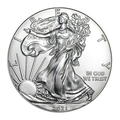 Moneda American Silver Eagle de $1 de 2021 con soporte AirTite, brillante, sin circular-2