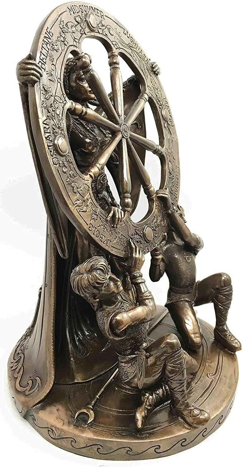 Celtic North Star Moon Goddess Arianrhod Figurine Cosmic Wheel Of The Year-6