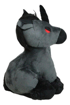 Mythical Fantasy Legend Black Dark Unicorn Hell Steed Luxe Soft Plush Toy Doll-9