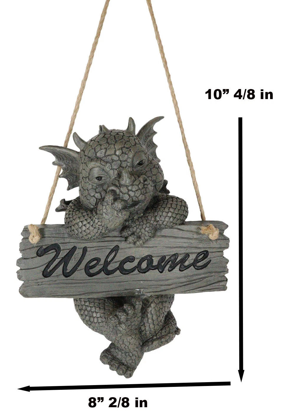 Jute Strings Hanging Welcome Garden Dragon Statue Nose Picker Wyrmling-9