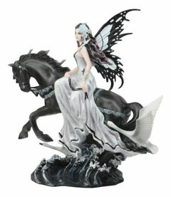 Nene Thomas Lamentation of Swans Masquerade Fairy Riding On Black Horse Statue-7