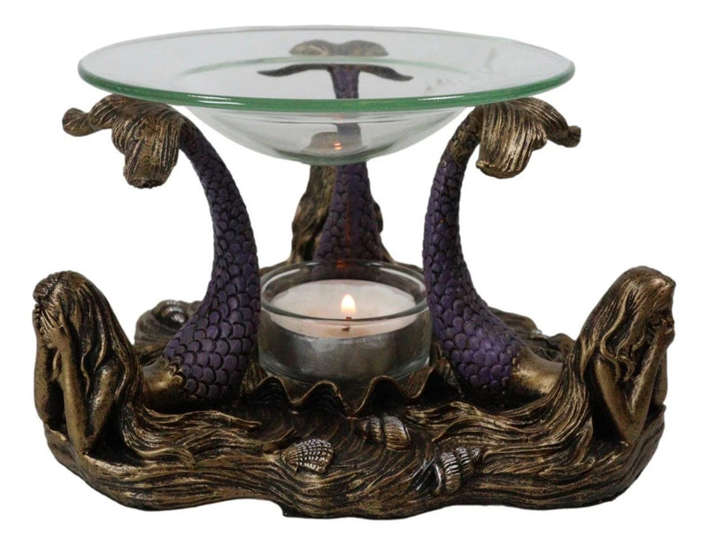 See Hear Speak No Evil 3 Sirens Mermaids Of The Cove Candle Heat Oil Warmer-9