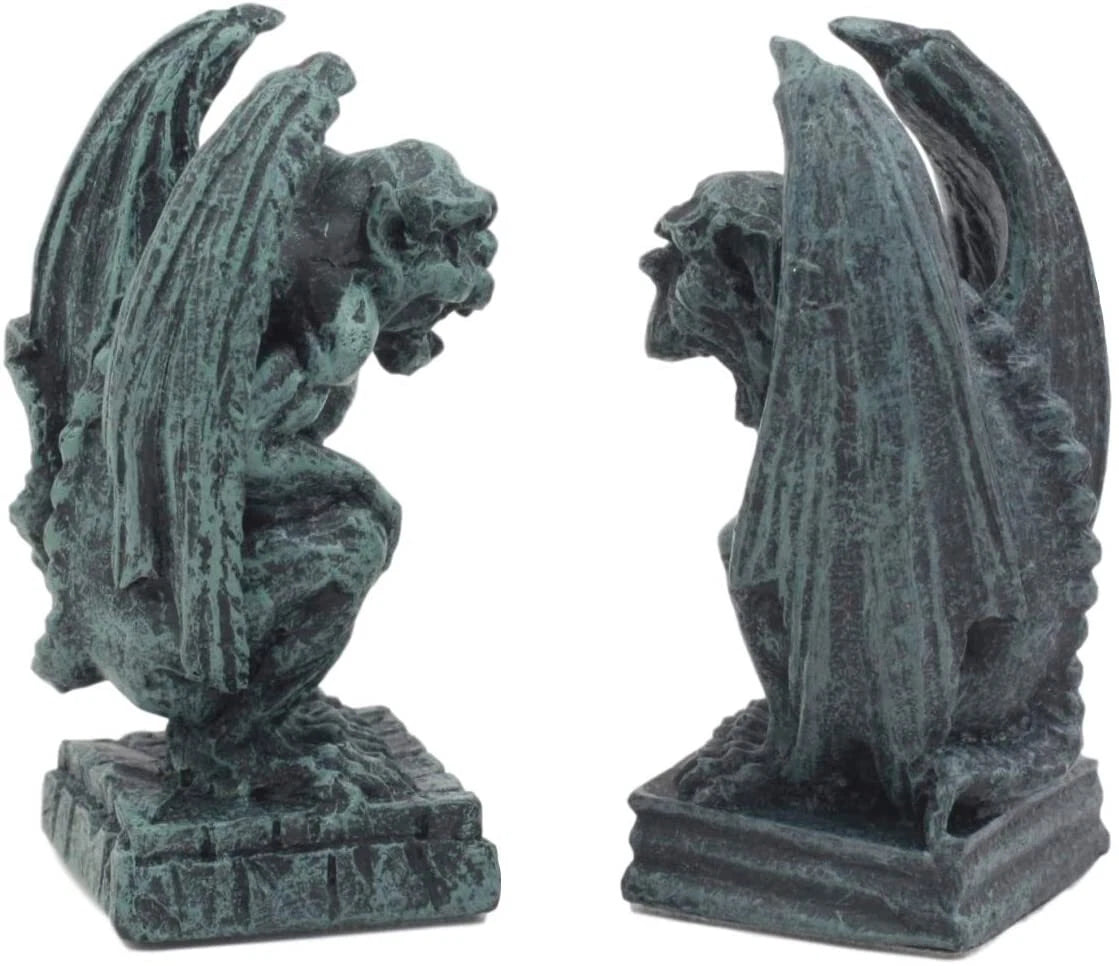 Gothic Notre Dame Guardian Mini Gargoyle Statue Set of 2 Miniature Fairy Garden-10